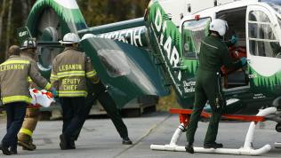 DHART crew evacuates a patient.