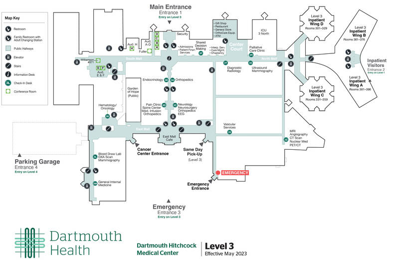 Dartmouth Hitchcock Medical Center Level 3 Map